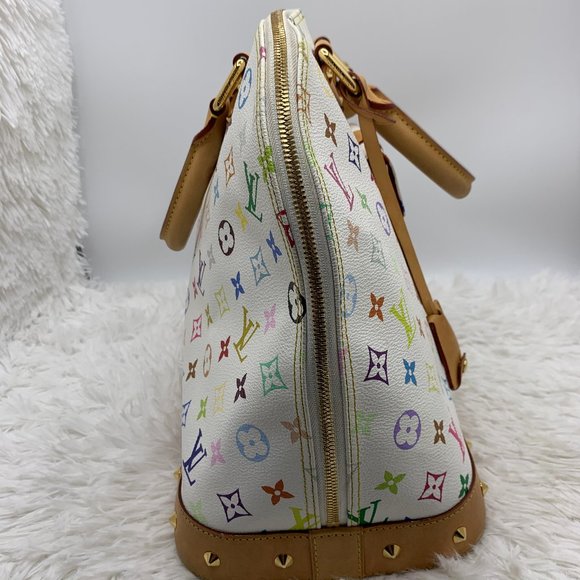 ❌SOLD❌Louis Vuitton White Multicolore Alma GM bag - Picture 8 of 12
